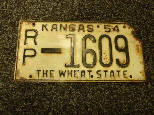 Kentekenplaat licenseplate Kansas Wheat State 54 USA, Verzamelen, Automerken, Motoren en Formule 1, Gebruikt, Auto's, Verzenden