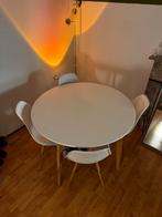 Ronde Eettafel met 4 Stoelen, Huis en Inrichting, Tafels | Eettafels, Ophalen, Kunststof, Gebruikt, Rond