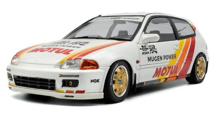 Honda Civic (EG6) Solido Works Mugen Racing '92, wit, Hobby en Vrije tijd, Modelauto's | 1:18, Nieuw, Auto, Solido, Ophalen of Verzenden