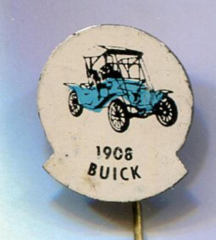 1908 Buick blauw op blik oldtimer auto speldje ( A_138 ), Verzamelen, Speldjes, Pins en Buttons, Zo goed als nieuw, Speldje of Pin