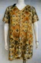 NIEUW pracht geel/groen/bruine tuniek Head over Heels 50/52, Kleding | Dames, Grote Maten, Head over Heels, Verzenden, Blouse of Tuniek