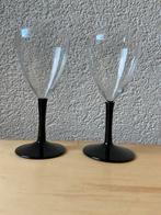 Set van Andries Copier Glazen met Zwarte Voet, Huis en Inrichting, Keuken | Servies, Glas of Glazen, Ophalen of Verzenden, Effen