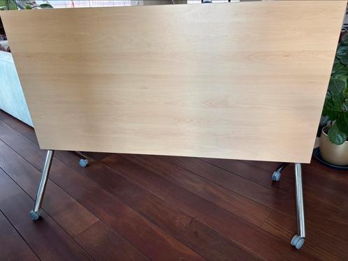 Inklapbaar bureau vergadertafel werktafel licht eiken izgst, Huis en Inrichting, Bureaus, Zo goed als nieuw, Met wielen, Ophalen