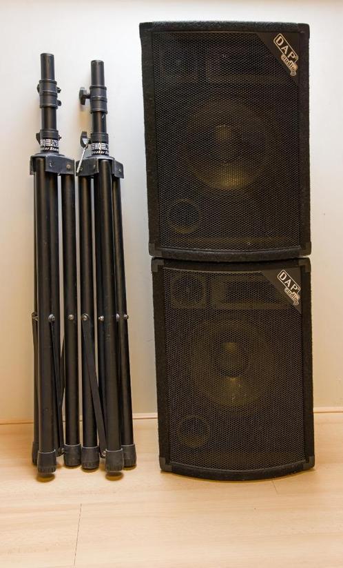 Dapaudio MC-10 luidsprekers met statieven, Muziek en Instrumenten, Versterkers | Keyboard, Monitor en PA, Gebruikt, P.A., Minder dan 500 watt