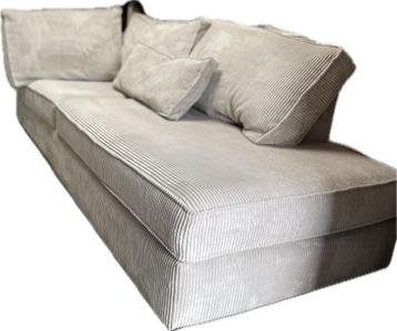 Ribstof loungebank– 2,48m breed – afneembare hoezen