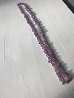 Ketting Amethist split kralen halfedelstenen lang vintage, Ophalen of Verzenden, Gebruikt, Paars, Steen of Mineraal