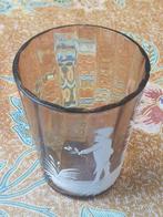 Mooi antiek Mary Gregory glas uit Amerika 9,2 cm., Ophalen of Verzenden