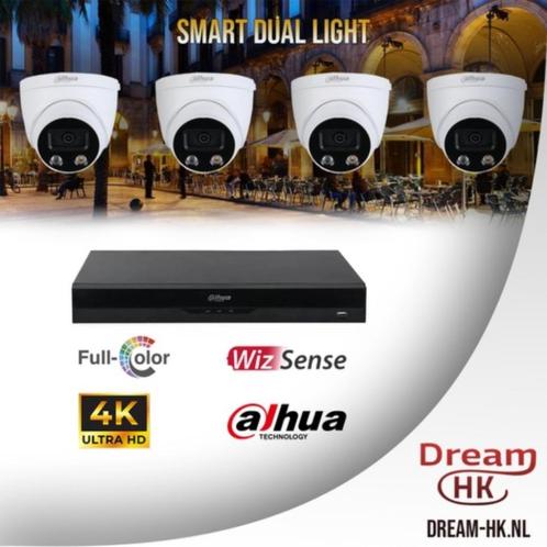 8MP Dahua WizSense Smart Dual Light Full Color 4CH IP PoE, Audio, Tv en Foto, Videobewaking, Nieuw, Buitencamera, Ophalen of Verzenden