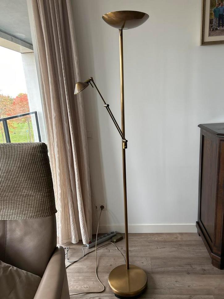 Vintage Staande Lamp - Messing Look, Huis en Inrichting, Lampen | Vloerlampen, Gebruikt, 150 tot 200 cm, Metaal, Ophalen