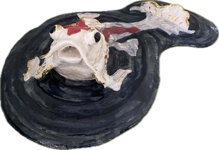 Keramische Koi Karper Decoratie, Antiek en Kunst, Kunst | Beelden en Houtsnijwerken, Ophalen