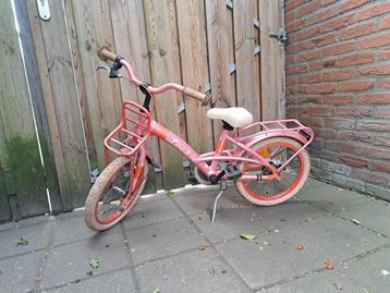 Loekie roze meisjesfiets princess 16 inch beschikbaar voor biedingen