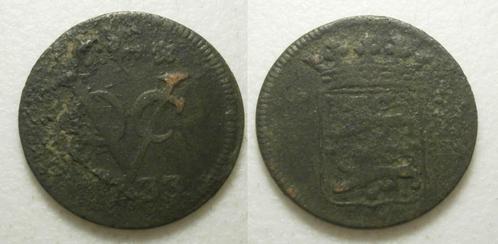 PD10221 West Friesland VOC Duit 1733, Postzegels en Munten, Munten | Nederland, Losse munt, 1 cent, Vóór koninkrijk, Ophalen of Verzenden