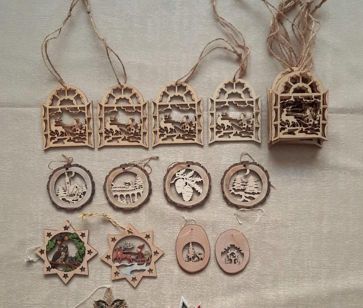 Houten Kerstdecoraties (Kerstboomhangers) á € 0,10, Diversen, Kerst, Nieuw, Ophalen