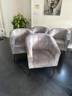 4 eetkamerstoelen kleur grijs ( stof adore), Huis en Inrichting, Stoelen, Ophalen of Verzenden, Gebruikt, Grijs, Stof