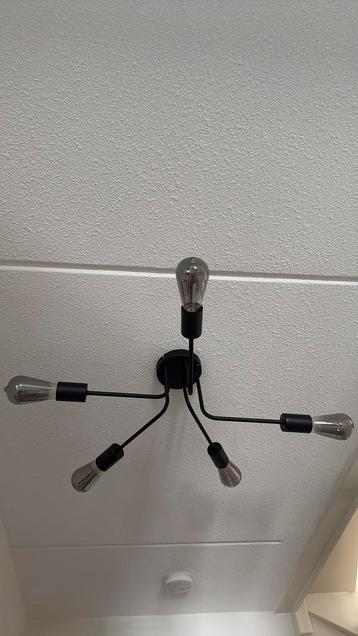 Zwart metalen plafondlamp incl. lampen beschikbaar voor biedingen
