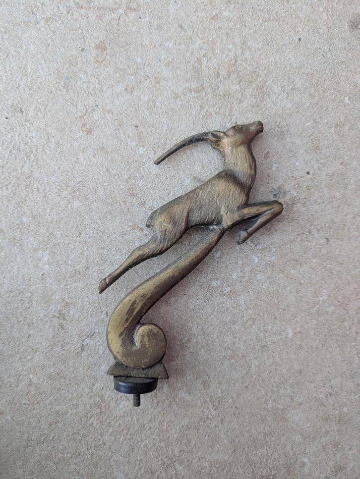 Vintage Auto Ornament - Springend Hert, Antiek en Kunst, Antiek | Overige Antiek, Ophalen of Verzenden