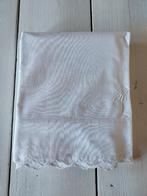 Prachtig, brocante laken met schulprand en monogram, Antiek en Kunst, Ophalen of Verzenden