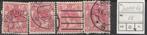 NVPH 60 PM16 Postzegel: Kon. Wilh. Bontkraag 1899 4x, Postzegels en Munten, Postzegels | Nederland, Verzenden, T/m 1940, Gestempeld
