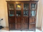 Massief teakhouten vitrinekast Indonesië - zeer goede staat, Huis en Inrichting, Kasten | Vitrinekasten, Ophalen, Met deur(en)