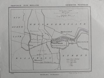 196 / Westmaas Klaaswaal ZH Litho uit 1866 van J. Kuyper beschikbaar voor biedingen