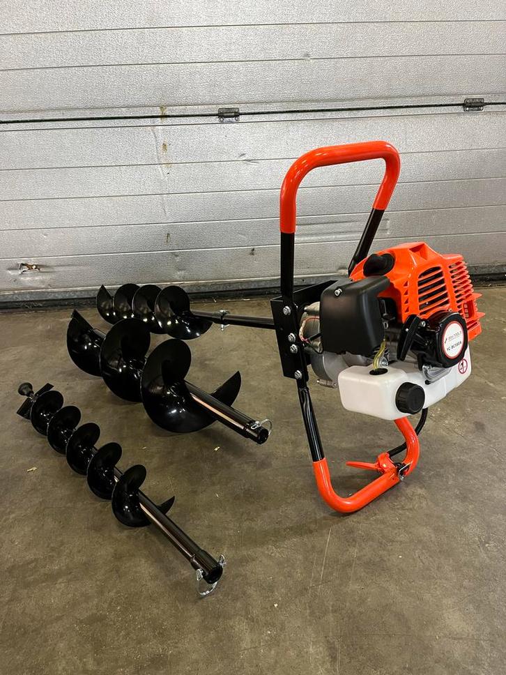 Nieuwe 2-takt benzine grondboor met boren, Tuin en Terras, Hand-tuingereedschap, Nieuw, Grondboor, Ophalen
