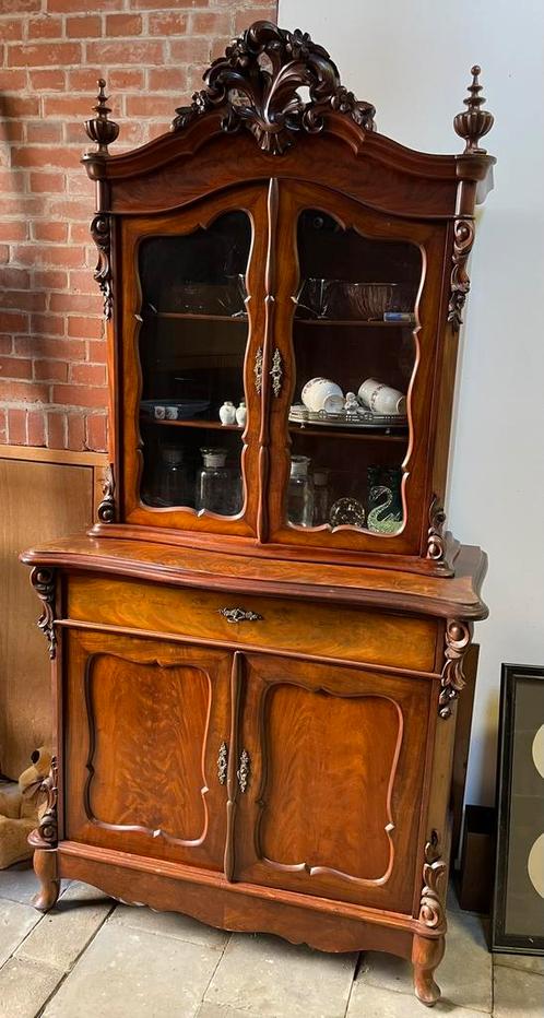 Antieke Hollandse mahoniehouten bonheur - antieke kast, Antiek en Kunst, Antiek | Meubels | Kasten, Ophalen of Verzenden