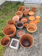 Bloempotten terracotta., Tuin en Terras, Bloempotten, Gebruikt, Rond, Tuin, Minder dan 40 cm