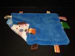 SNOOZEBABY  KNUFFELDOEK ZACHTE BADSTOF BLAUW MET WITTE TRICO, Verzenden, Nieuw, Overige typen