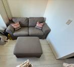 EKTORP 2-zitsbanken en Voetenbank met Extra Hoes, Ophalen, Zo goed als nieuw, Tweepersoons, Stof