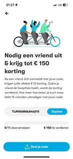10€ kortingscode bij swapfiets abonnement, Eén persoon, Kortingsbon, Overige typen