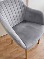 4 eetkamerstoelen Jysk grijs/fluweel, Huis en Inrichting, Ophalen, Zo goed als nieuw, Grijs