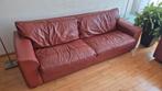 bankstel, 3 en 2.5-zits, rood leder(look)., Huis en Inrichting, Banken | Bankstellen, Ophalen, Gebruikt, 75 tot 100 cm