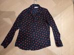 Bien Bleu donkerblauwe blouse met rode bloemen Small, Blauw, Nieuw, Ophalen of Verzenden, Maat 36 (S)