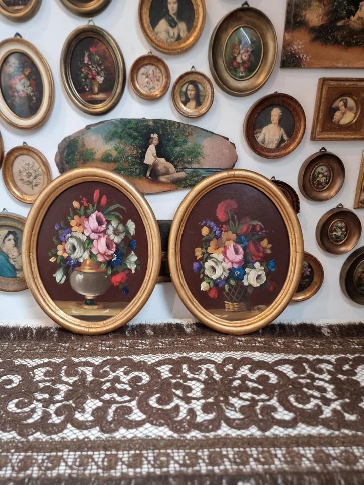 2 Olieverfschilderijen olieverf schilderij Stilleven k88 k89, Antiek en Kunst, Kunst | Schilderijen | Klassiek, Ophalen of Verzenden