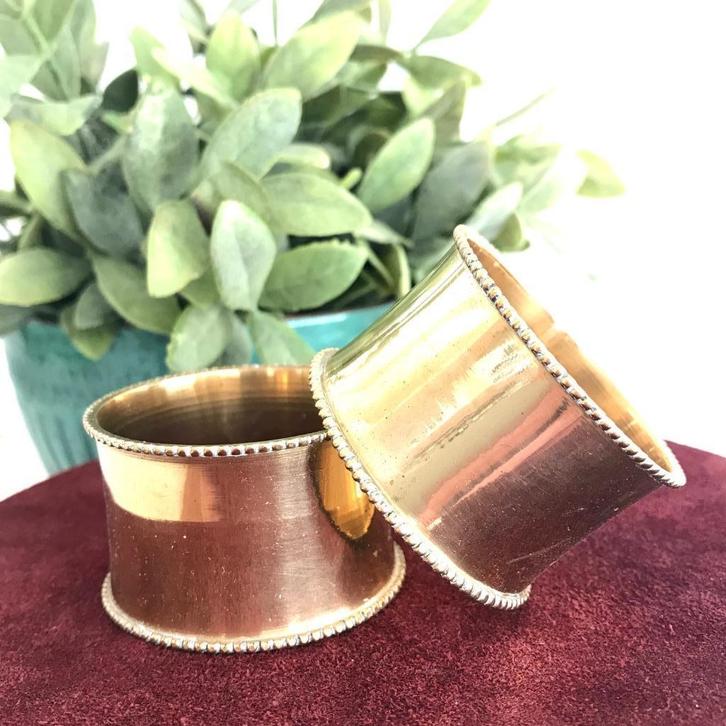 3 Vintage koperen servetringen, Antiek en Kunst, Antiek | Koper en Brons, Ophalen of Verzenden