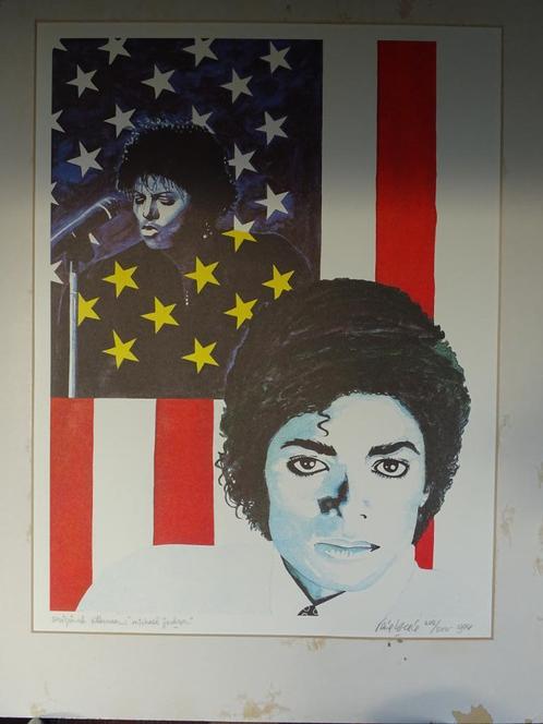 Michael Jackson Litho van Rene Brone, Antiek en Kunst, Kunst | Litho's en Zeefdrukken, Ophalen