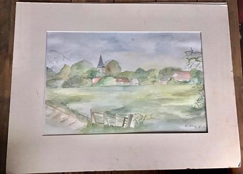 MOOIE GESIGNEERDE AQAUREL 1995, Antiek en Kunst, Kunst | Schilderijen | Klassiek, Ophalen of Verzenden