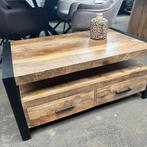 Magazijn Leegverkoop Salontafel Britt mangohout metaal zwart, Overige kleuren, Industrieel landelijk, Nieuw, Ophalen of Verzenden