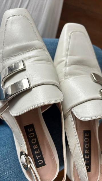 Witte sling back muiltjes leer 38 beschikbaar voor biedingen