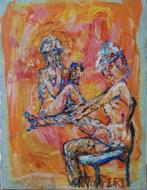 omkleden, naakt., Antiek en Kunst, Ophalen of Verzenden