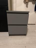 Ikea Grijze Ladekast met 2 Lades Malm, Ophalen, Gebruikt, 1 of 2 laden, Minder dan 100 cm