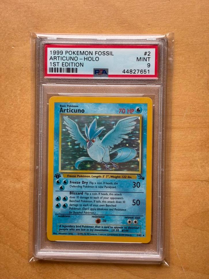 2/62 Articuno 1st. Edition - HOLO - PSA 9, Hobby en Vrije tijd, Verzamelkaartspellen | Pokémon, Zo goed als nieuw, Ophalen of Verzenden