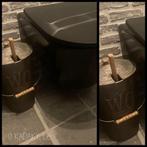 WC - Borstelhouder "emmer reliëf WC met deksel~LANDELIJK, Huis en Inrichting, Ophalen of Verzenden, Nieuw, Overige kleuren, Overige typen