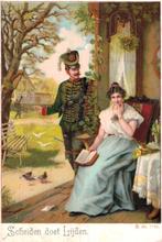 Militair " Scheiden doet Leijden "  Oud kaartje . Voor 1906, Ophalen of Verzenden, Voor 1920, Ongelopen, Overige thema's