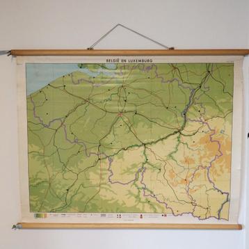 Wandkaart België en Luxemburg – 1960 beschikbaar voor biedingen