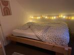 Bed met houten balken, Tweepersoons, Ophalen of Verzenden, Zo goed als nieuw, 160 cm
