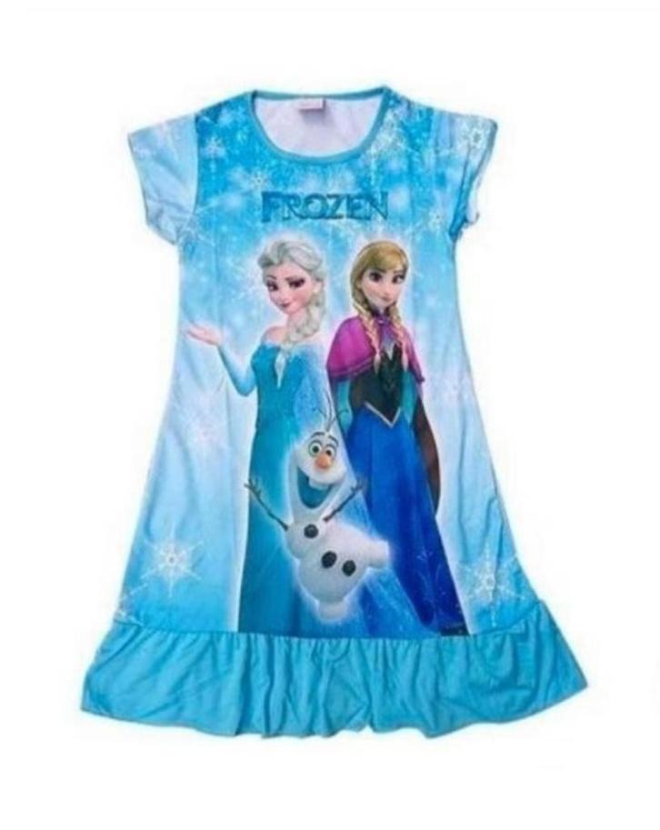 Nieuw ! Mt. 134 Blauwe Elsa & Anna Nachtjapon Prinsessenjurk, Kinderen en Baby's, Carnavalskleding en Verkleedspullen, Nieuw, Meisje