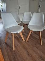 Leuke set van 4 eetkamerstoelen, Gebruikt, Wit, Vier, Ophalen
