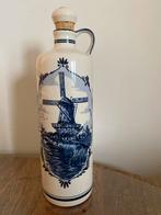Delfts Blauw Bols Fles met Molen 28 cm hoog, Antiek en Kunst, Ophalen of Verzenden