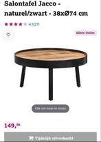 Salontafel Jacco hout/metaal - Stevig en in nette staat!, Huis en Inrichting, Tafels | Salontafels, Ophalen, Gebruikt, Rond, 50 tot 100 cm